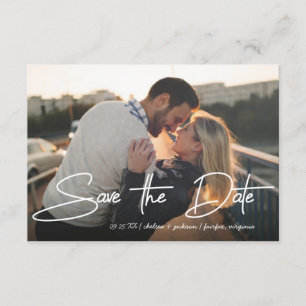 Save the Date Wedding Stylish Pen Stroke Script Invitation