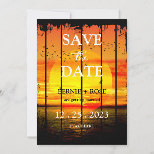 SAVE THE DATE WEDDING SUNSET INVITATION