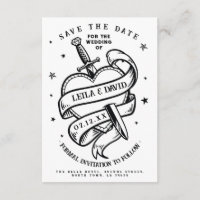 Save The Date Wedding Traditional Tarot Heart