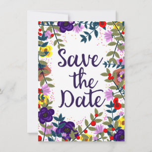 Save The Date Wedding Vintage Floral Reef Invitation