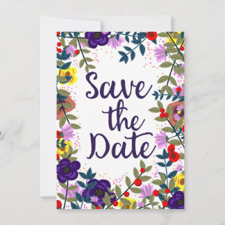 Save The Date Wedding Vintage Floral Reef Invitation
