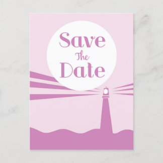 Save The Date Wedding Vintage Lighthouse Postcard