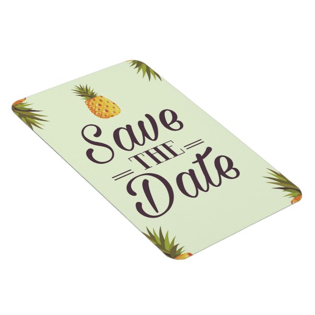 Save The Date Wedding Vintage Pineapples Magnet (Right Side)