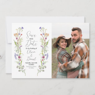 Save The Date Wedding Wildflower Floral Photo