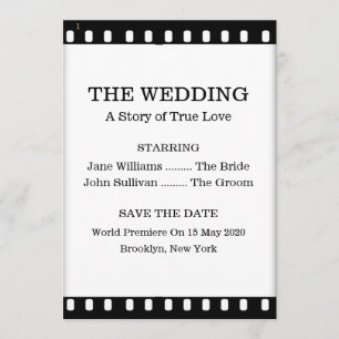 Save The Date Wedding With A Movie Film Theme