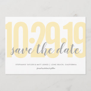 Save the date, wedding, yellow date