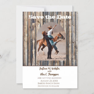 Save the Date Western Cowboy Photo Magnetic Invitation