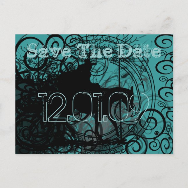 Save the Date- Western Grunge - Announcement Postcard (Front)