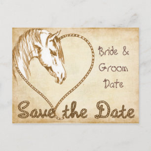 Save the Date Western Wedding Postcard
