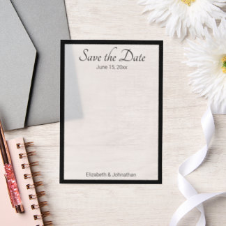 Save the Date White and Black Elegant Wedding Vellum Invitations