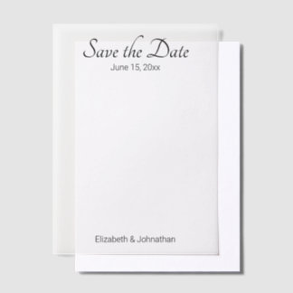 Save the Date White and Black Elegant Wedding Vellum Invitations