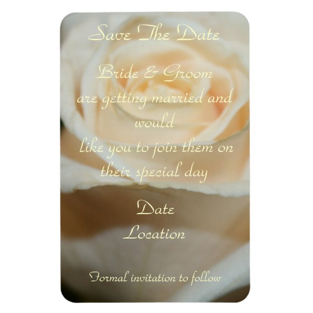 SAVE-THE-DATE WHITE ROSE MAGNET TEMPLATE (Vertical)