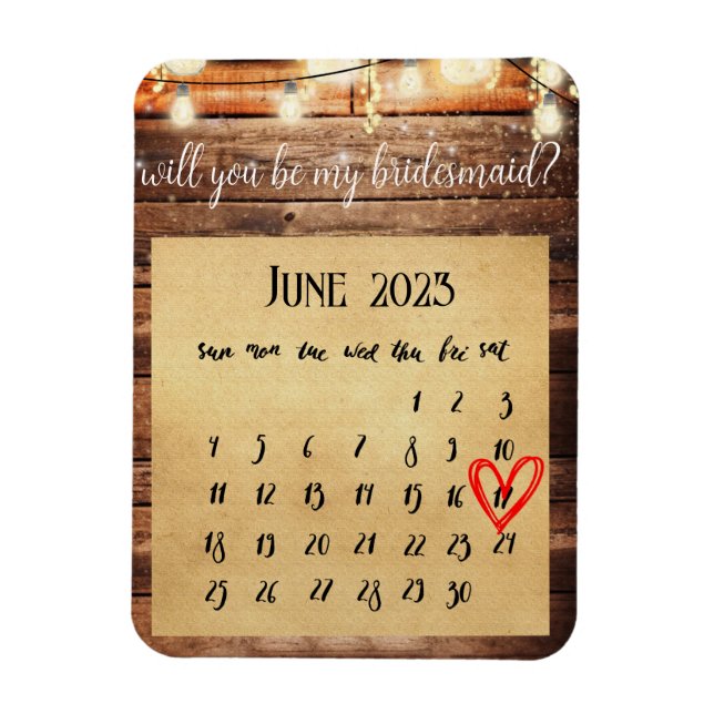Save the Date Will You Be My Bridesmaid Custom Mag Magnet (Vertical)