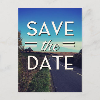 Save the Date winding road Postcard