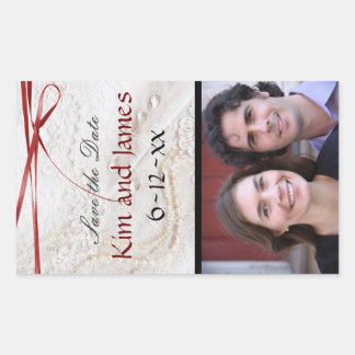 Save the Date Wine Bottles Rectangular Sticker