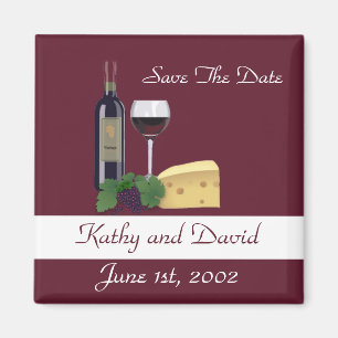Save The Date Wine Magnet