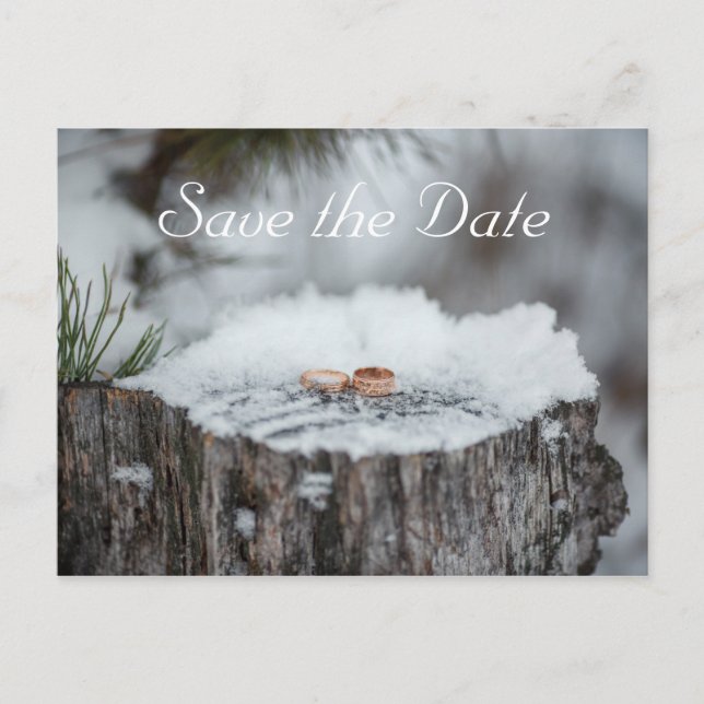 Save The Date--Winter Wedding Announcement Postcard (Front)