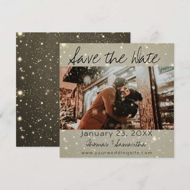 Save The Date Winter Wedding Picture Announcement (Front/Back)