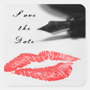 Save the Date With a Kiss Sticker