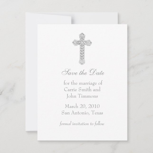 Save the Date with Cross (Front)