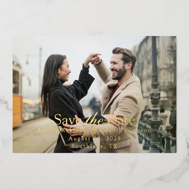 Save the Date with Photo of Couple (Front)