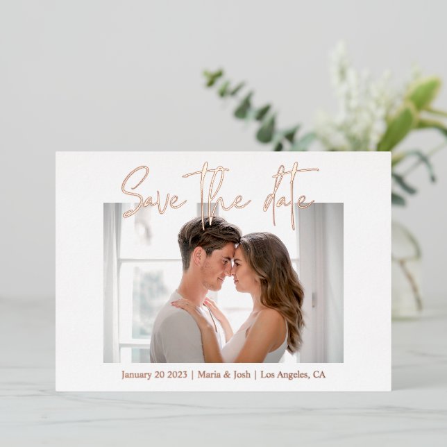 Save the date with photo wedding (Standing Front)