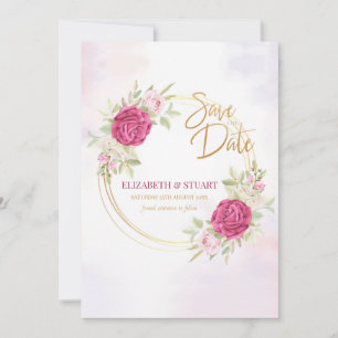 Save the Date with Roses Announcement