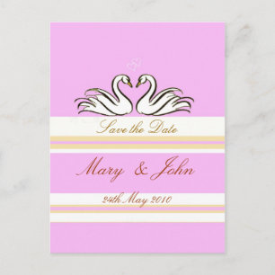 Save the date with Swans pink card