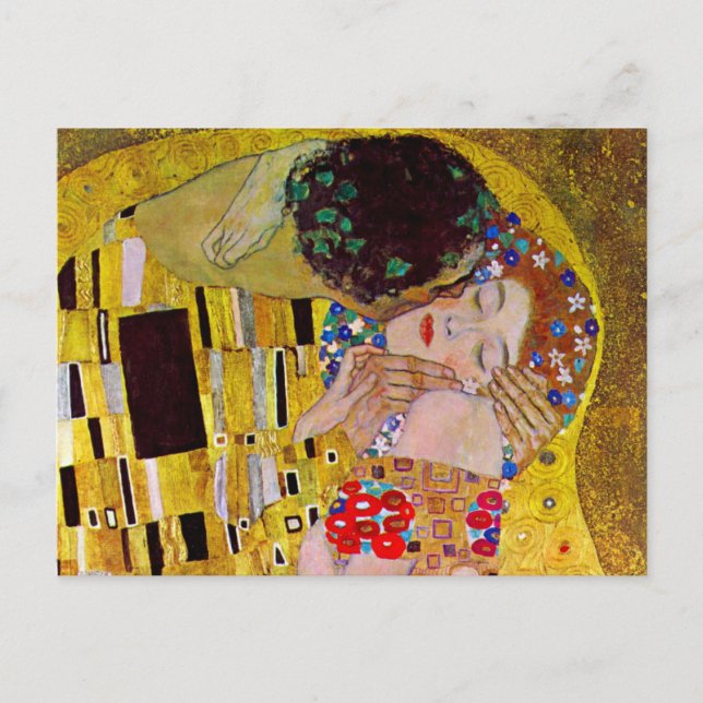 Save the Date with The Kiss by Gustav Klimt Announcement Postcard (Front)