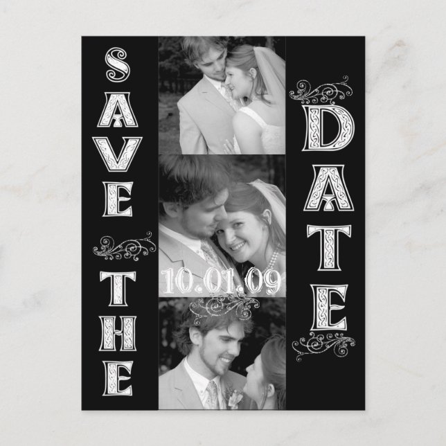 Save The Date with Your Photos Announcement Postcard (Front)