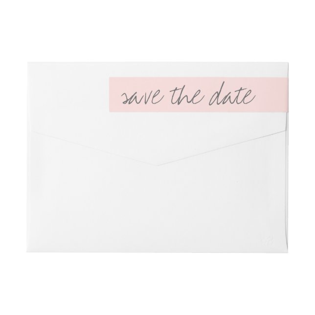 Save the date wraparound address label, blush pink wrap around label (Back)