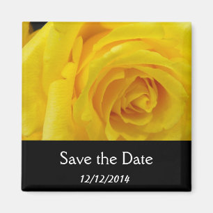 Save the date, yellow rose flower magnet