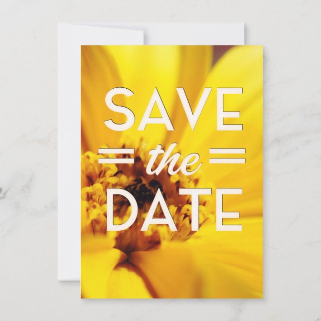 Save the Date Yellow Summer Flower Invitation (Back)