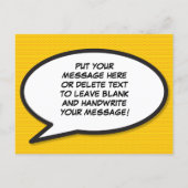SAVE THE DATE Your Message Speech Bubble Announcement Postcard (Back)