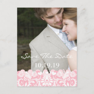 Save The Date Your Photo - Cabaret Pink Sweet Lila Announcement Postcard