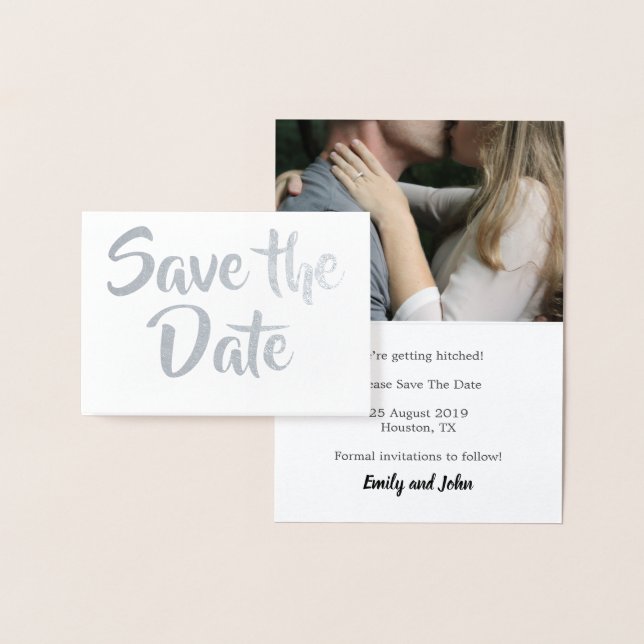Save The Date/Your Photo/Silver Foil Card (Display)