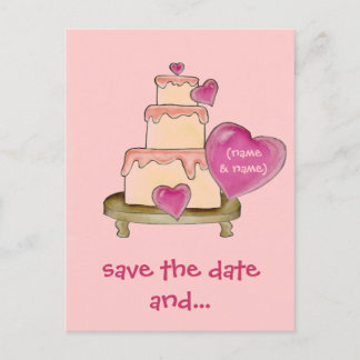 Save the Date & Yummy Cake Postcard