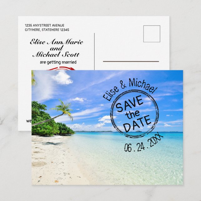 Save the Dates,Beach Wedding,Invitation Invitation Postcard (Front/Back)