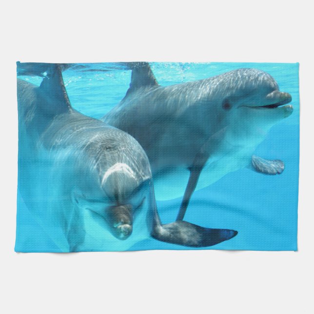 Save The Dolphins Tea Towel (Horizontal)