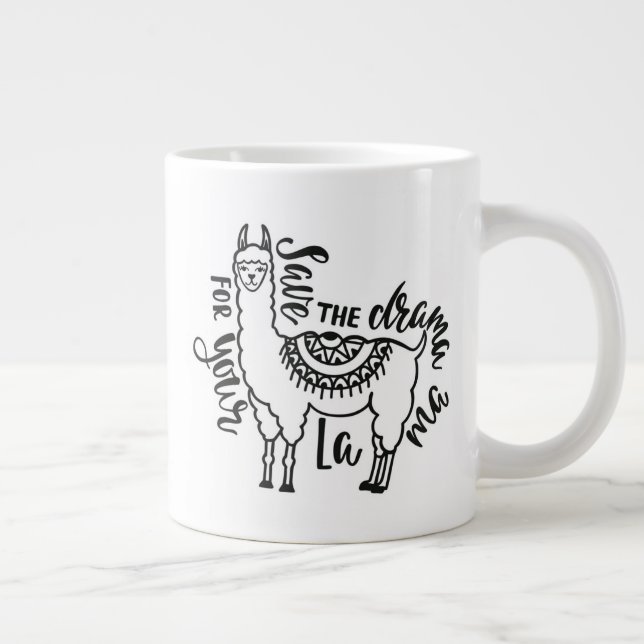 Save The Drama For Your Llama Large Coffee Mug (Right)
