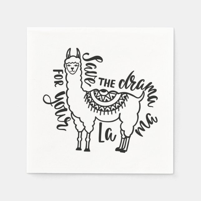 Save The Drama For Your Llama Napkin (Front)
