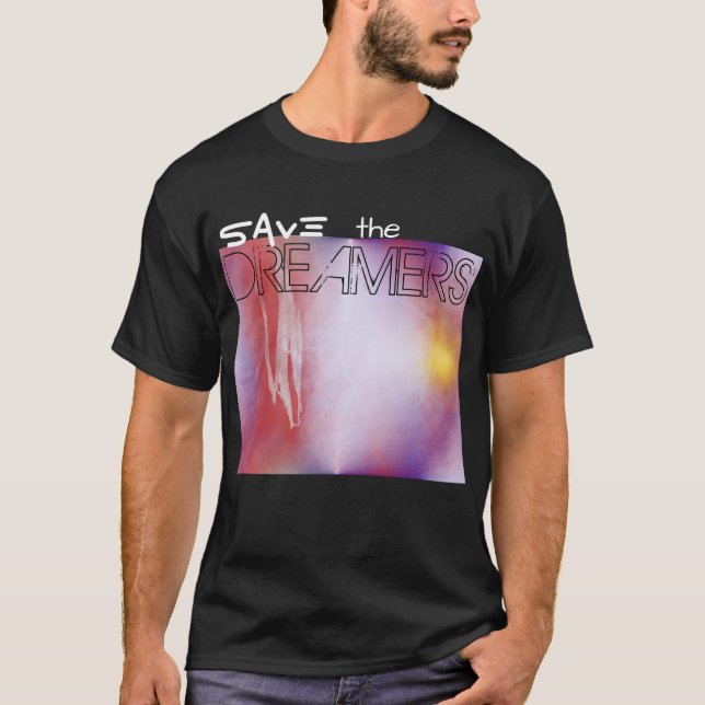 Save the Dreamers Abstract Digital Art Black Tee (Front)