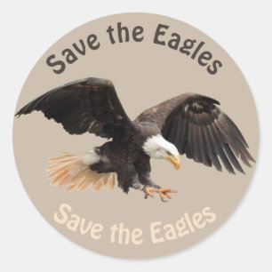 Save the Eagles  Classic Round Sticker