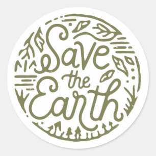 Save the earth classic round sticker
