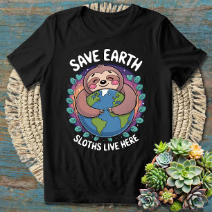Save the Earth – Cute Sloths Live Here Earth Day T-Shirt
