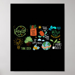 Save The Earth Day Recycle Planet Environmental Pr Poster