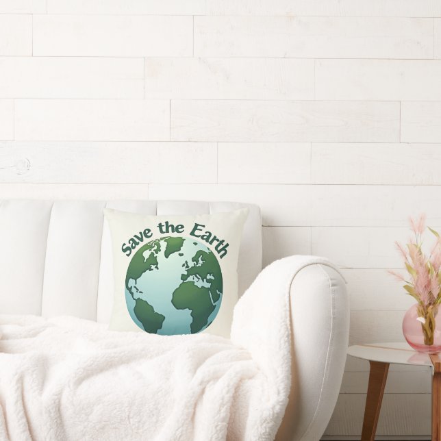 Save the Earth Earth-Design Cushion Pillow (Couch)