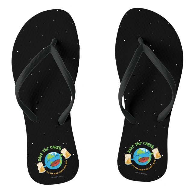 Save The Earth Flip Flops (Footbed)