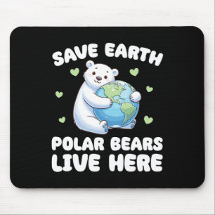 Save The Earth Polar Bears Live Here Earth Day Mouse Mat