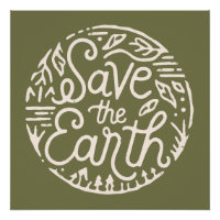 Save the earth retro go green